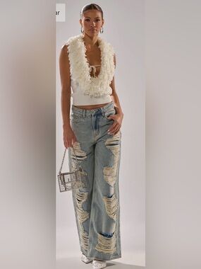 CARLY FRINGE OPEN FRONT SWEATER